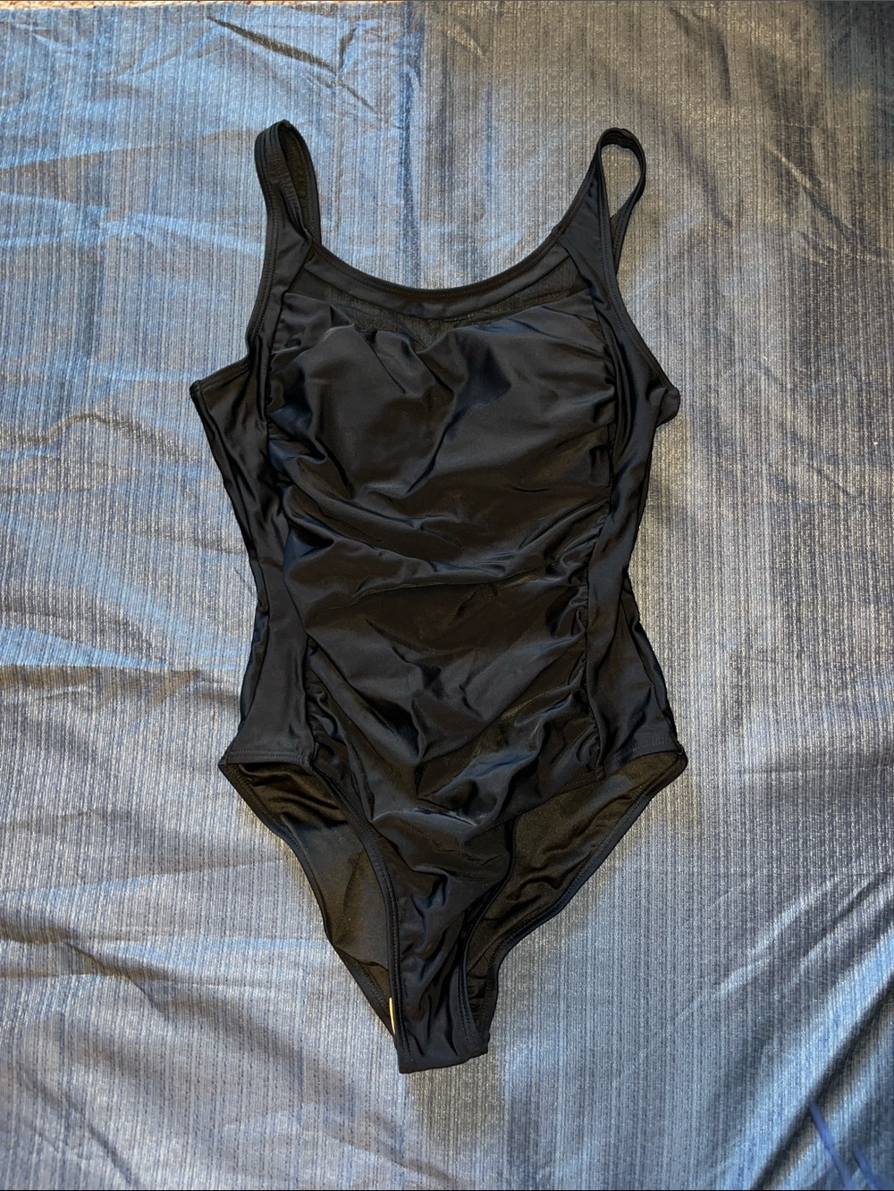 Black One-Piece Swimsuit - Classic Scoop Neck